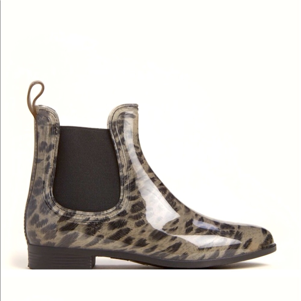 Henry Ferrera Leopard Ankle Rain Boots